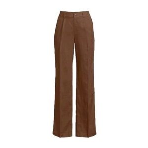 LANDS' END High Rise Elastic Back Wide Leg Linen Pleated PANTS Size: 10 New